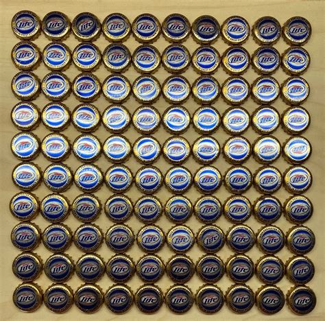 100 Miller Lite Gold Bottle Caps Lids No Dents Craft - Etsy