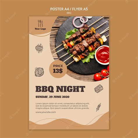 Free PSD | Bbq concept poster template