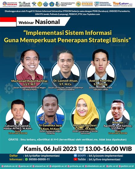 WEBINAR NASIONAL Implementasi Sistem Informasi Guna Memperkuat