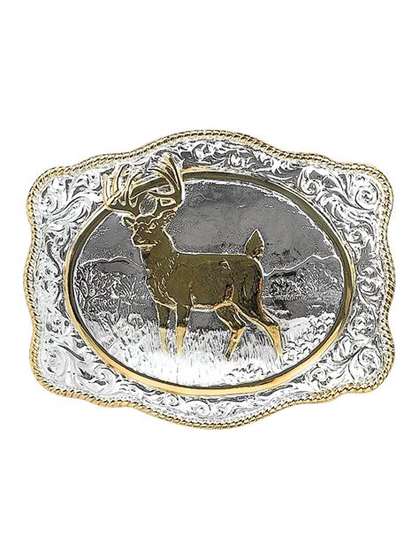 CrumrineÂ® Scalloped Buck Gold & Silver Belt Buckle