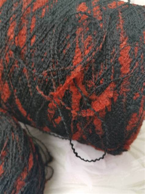 Black Red Fancy Knitting Crocheting Yarn Novelty Wool For Etsy