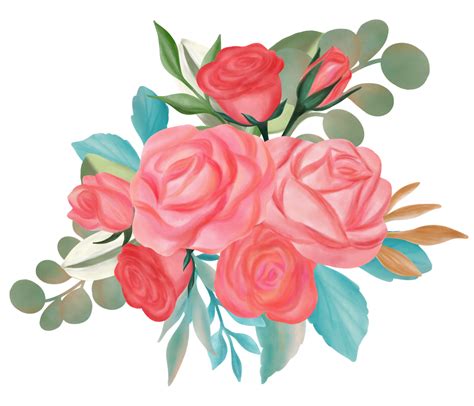 Rose Flower Bouquet Watercolor 10260432 Png