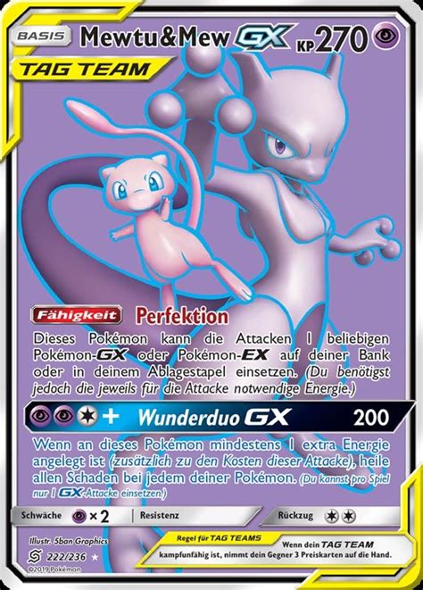 Mewtu Mew GX 222 236 Bund Der Gleichgesinnten Ultra Rare Fu