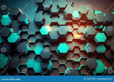 Dark And Light Green Hexagonal Honeycomb Protruding On Surface As D