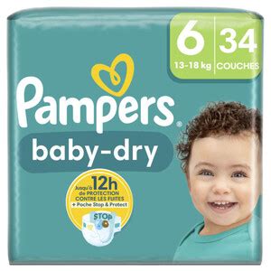 Pampers baby dry couches géant taille 6 34 couches Monoprix Courses