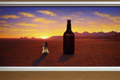 Bottle Of Water In The Desert Sunset Beautiful Stable Diffusion