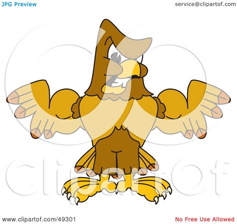 Royalty-Free (RF) Clipart Illustration of a Hawk Mascot Character ...