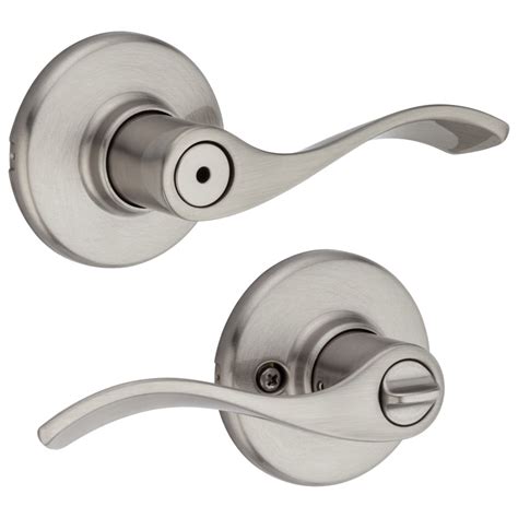 Kwikset Balboa Satin Nickel Universal Privacy Door Handle At