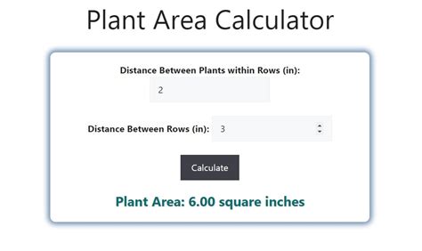 Plant Area Calculator Savvy Calculator