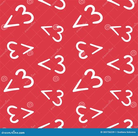 Vector Seamless Pattern Of Hand Drawn Heart 3 Stock Illustration