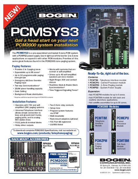 Bogen Model Pcmcpu User Guide