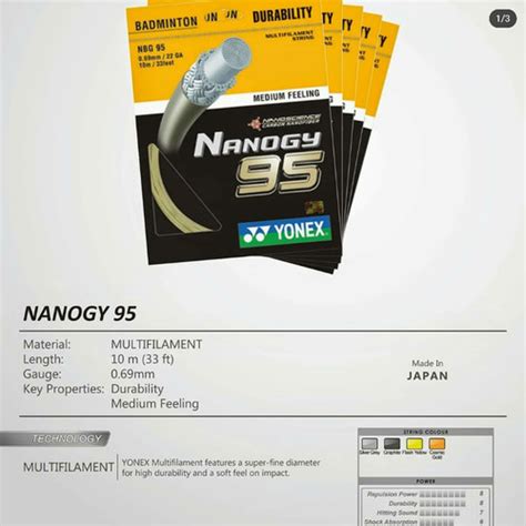 Jual Senar Badminton Yonex Nanogy Nbg Badminton String Kota