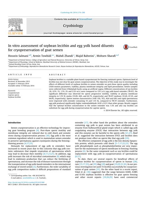 Pdf In Vitro Assessment Of Soybean Lecithin And Egg Yolk Based