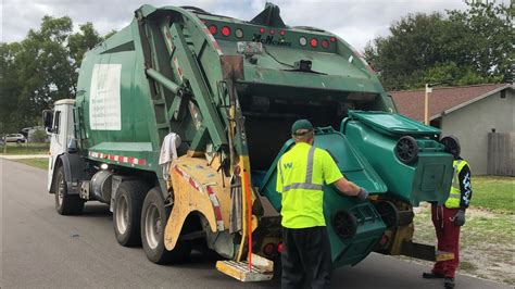 Waste Management Mack Le Mcneilus Tag Axle Rear Loader Garbage Truck On