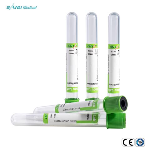 5ml Sodium Heparin Green Top Tube For Blood Draw PET Material