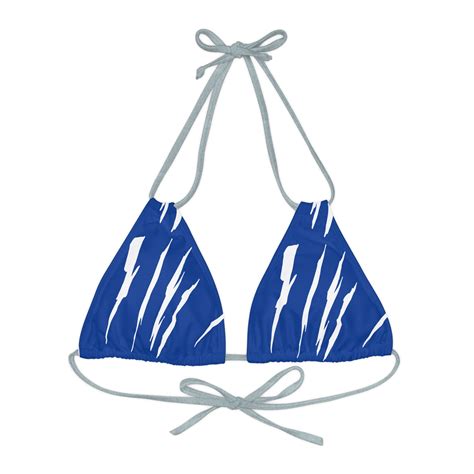 Effete Feline Claw Marks Scratch Strappy Triangle Bikini Top AOP