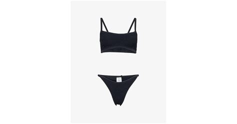 Hunza G Tyler Tonal Bikini Set In Black Lyst