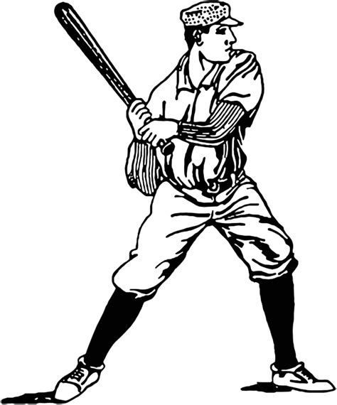 Vintage Baseball Player Illustration - Openclipart