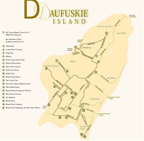 Daufuskie Island Tourist Attractions Map - Ontheworldmap.com