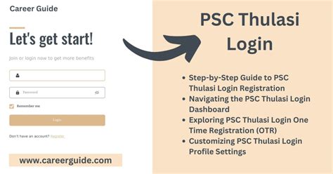 Psc Thulasi Login Registration Troubleshooting Notifications