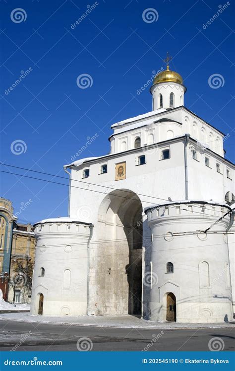 Golden Gates In Vladimir Russia Stock Photo Image Of Blue