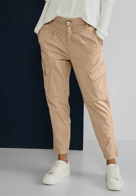 Street One Pantalon Cargo Coupe Loose Pour Femmes En Marron Mom