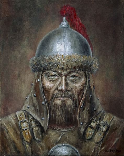 Genghis Khan Oil painting by Arturas Slapsys | Artfinder