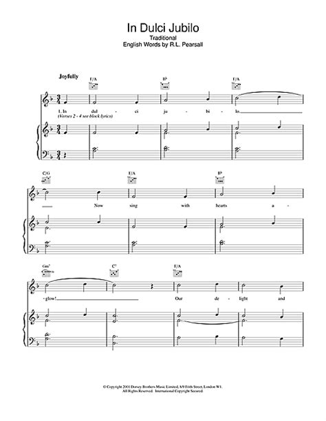 Christmas Carol In Dulci Jubilo Sheet Music Pdf Notes Chords