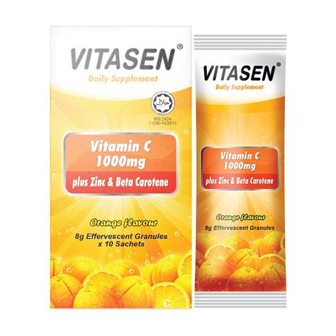 VITASEN VITAMIN C 1000MG PLUS ZINC BETA CAROTENE EFFERVESCENT