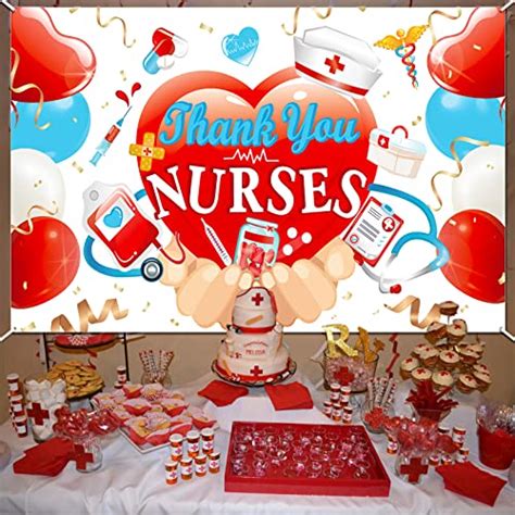 HOWAF Nurse Appreciation Week Banner Decorations, Thank You Nurse Backdrop for Nursing day Party ...