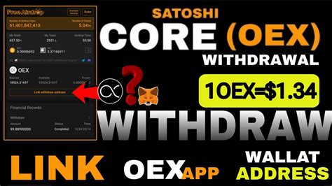 Satoshi Oex Link Wallet Address Oex Coin Withdrawal Open Ex Mining