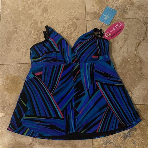 Caribbean Joe One Piece Skort Bathing Suit Size 12 Depop