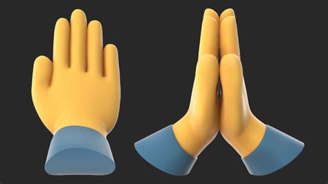 Folded hands emoji model - TurboSquid 1549522