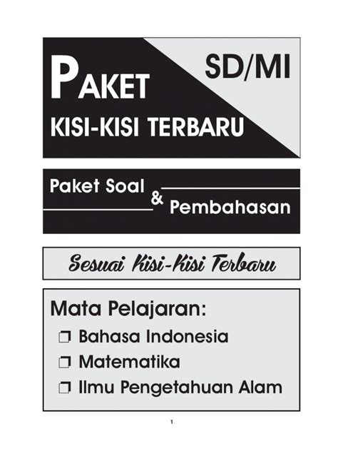 Pdf Paket Sd Mi A A Berilah Tanda Silang X Pada Pilihan Jawaban A