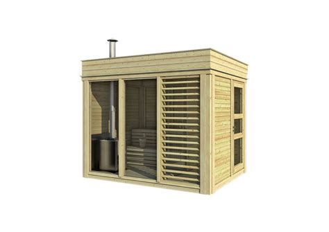 Gartensauna Sauna Cube 3 X 2 M Breite X Tiefe Aus Fichtenholz Garten