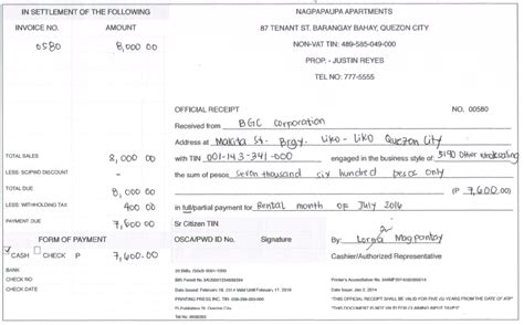 How To Write A Non Vat Official Receipt