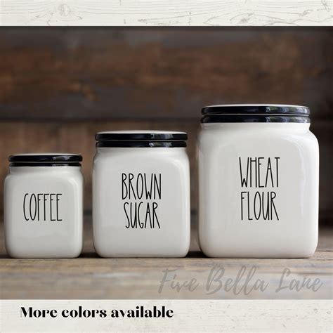 Farmhouse Style Pantry Labels Rae Dunn Inspired Custom Etsy