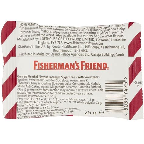 Fisherman S Friend Sugar Free Cherry Menthol Flavour Lozenges Pack Of 5