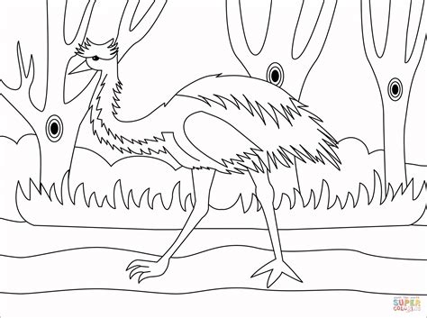 Emu coloring page | Free Printable Coloring Pages