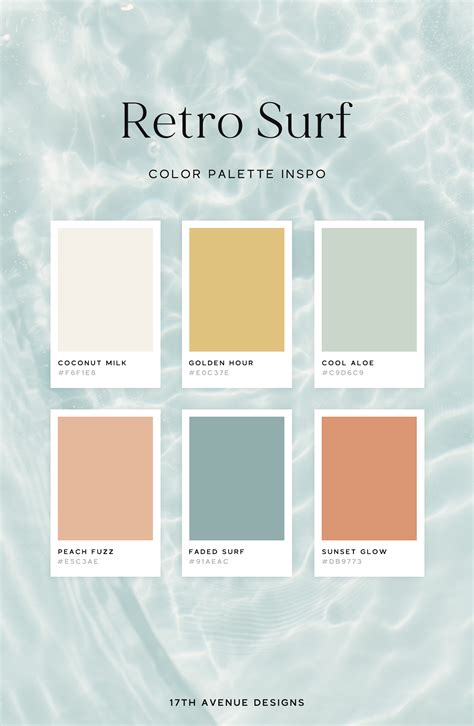 Retro Surf Color Palette for Creative Vibes | Beach color palettes
