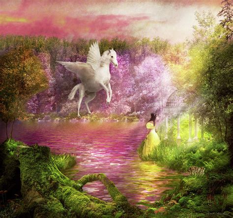 Fantasy Pegasus The Enchanted Garden Photograph By Mike Savad