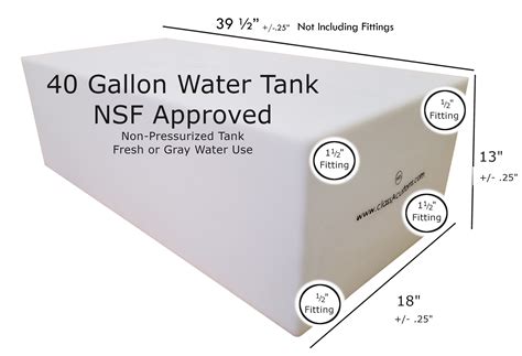 40 Gallon Fresh Water Holding Tank RV Concession Food Truck Walmart