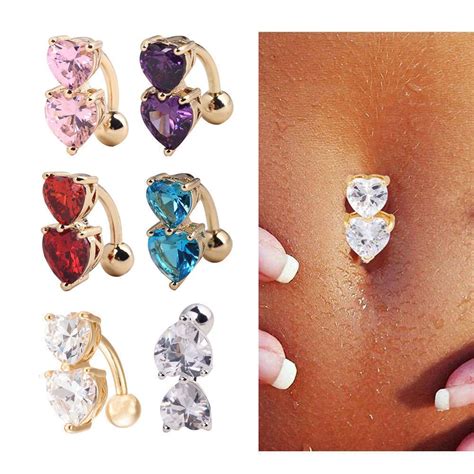 Gold Crystal Rhinestone Belly Button Ring Dangle Navel Body Piercings Fashion Body Jewelry