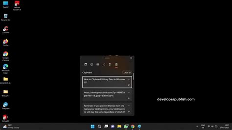 Clipboard History Data in Windows 11