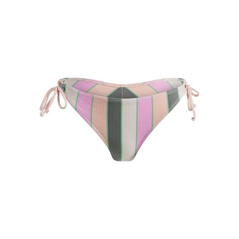Bas de maillot de bain culotte bikini à nouer sur les côtés vista stripe vert agave green very