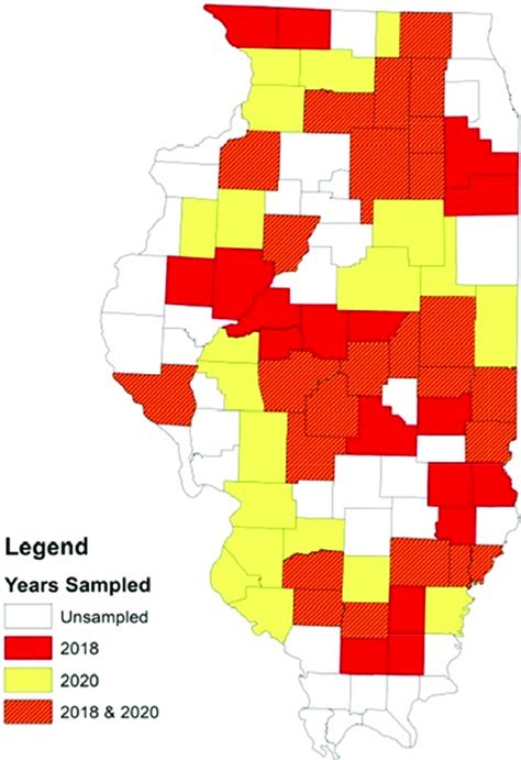 Map Of Illinois Counties Where Soil Samples Were Collected During 2018