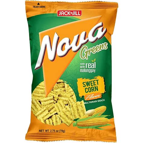 Jack N Jill Nova Greens With Real Malunggay Sweet Corn 78g Chips