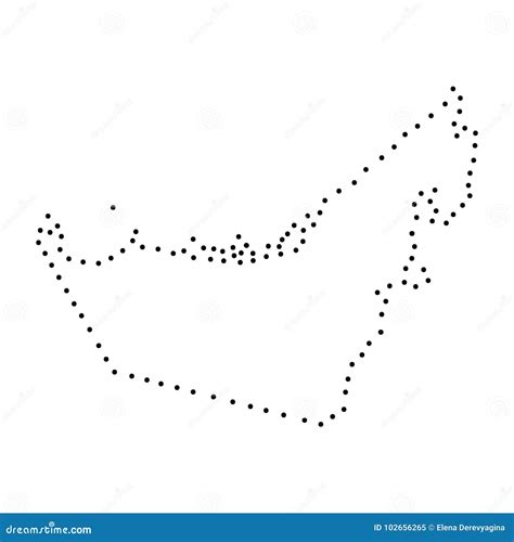 Abstract Schematic Map Of United Arab Emirates From The Black Dots