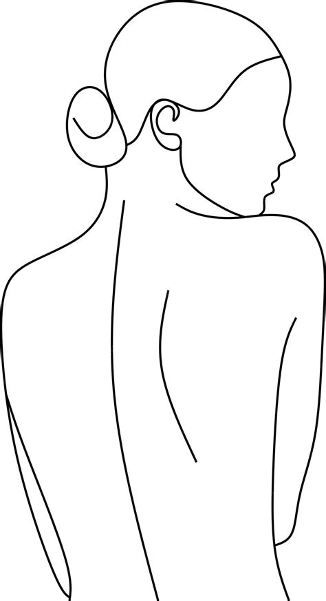 Desenho Mulher De Costas - Um desenho de linha de uma mulher com costas que diz 'eu sou uma mulher ...