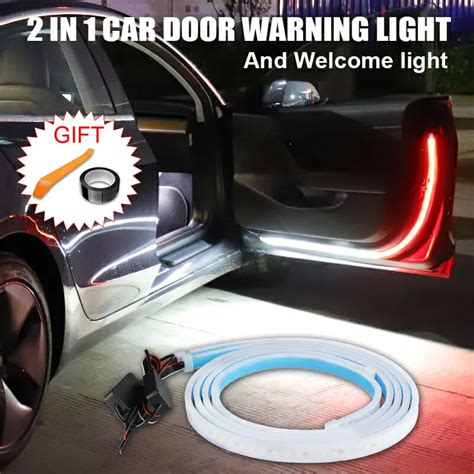 Pcs New Car Door Opening Warning Lights Led Strobe Flashing Anti